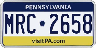 PA license plate MRC2658