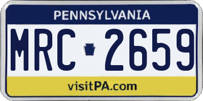 PA license plate MRC2659