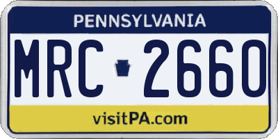 PA license plate MRC2660
