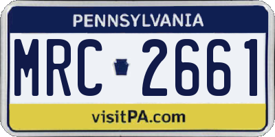 PA license plate MRC2661