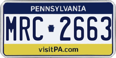 PA license plate MRC2663