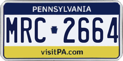 PA license plate MRC2664
