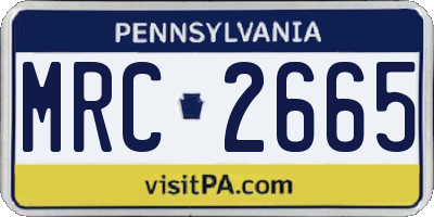 PA license plate MRC2665