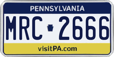 PA license plate MRC2666