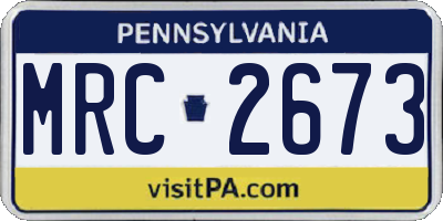 PA license plate MRC2673