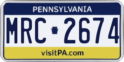 PA license plate MRC2674