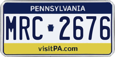 PA license plate MRC2676