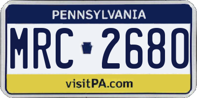 PA license plate MRC2680