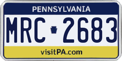 PA license plate MRC2683