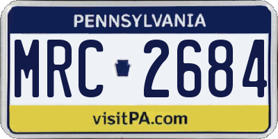 PA license plate MRC2684