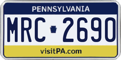 PA license plate MRC2690
