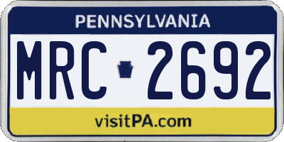 PA license plate MRC2692