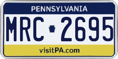 PA license plate MRC2695