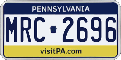 PA license plate MRC2696