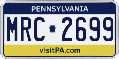 PA license plate MRC2699
