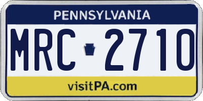 PA license plate MRC2710