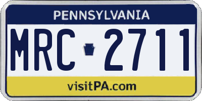 PA license plate MRC2711