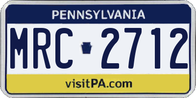 PA license plate MRC2712