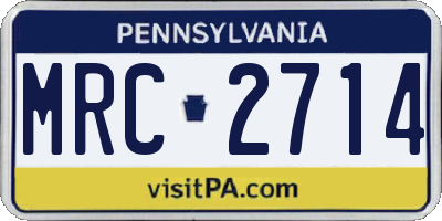 PA license plate MRC2714