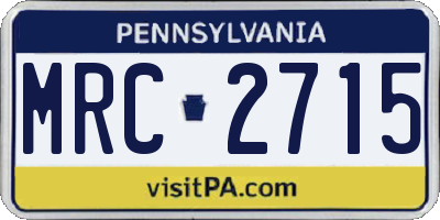 PA license plate MRC2715
