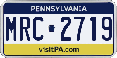 PA license plate MRC2719