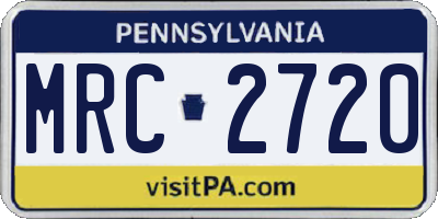PA license plate MRC2720