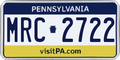 PA license plate MRC2722