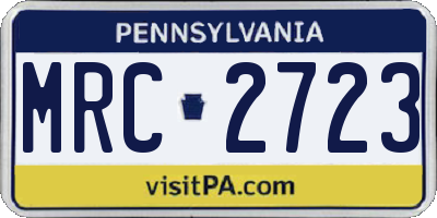 PA license plate MRC2723