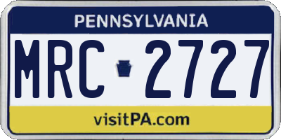 PA license plate MRC2727