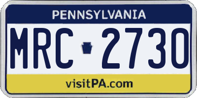 PA license plate MRC2730