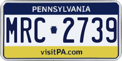 PA license plate MRC2739