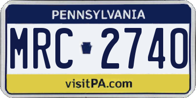 PA license plate MRC2740