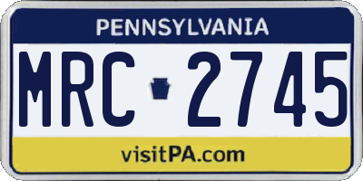 PA license plate MRC2745