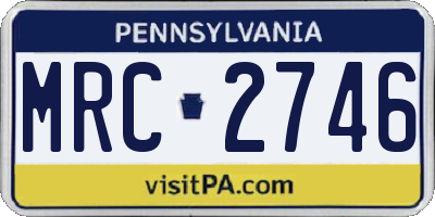 PA license plate MRC2746
