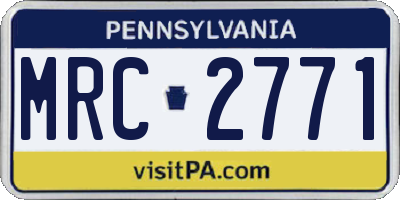 PA license plate MRC2771