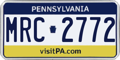 PA license plate MRC2772