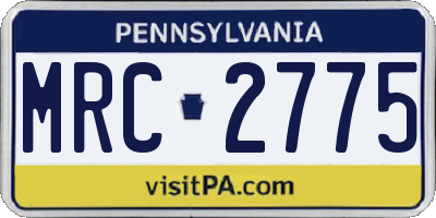 PA license plate MRC2775