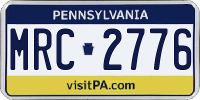 PA license plate MRC2776