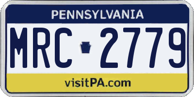 PA license plate MRC2779