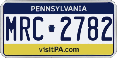 PA license plate MRC2782
