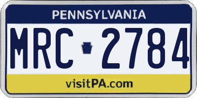 PA license plate MRC2784