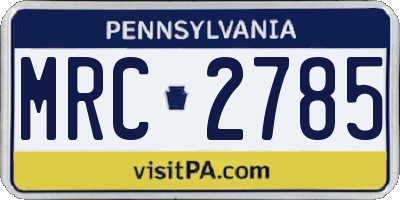 PA license plate MRC2785