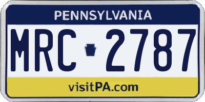 PA license plate MRC2787