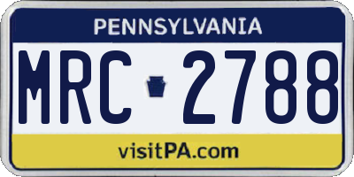PA license plate MRC2788
