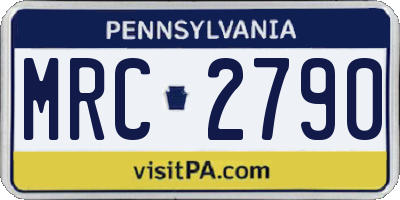PA license plate MRC2790