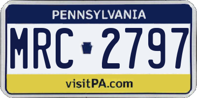 PA license plate MRC2797