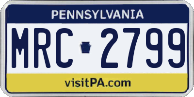 PA license plate MRC2799
