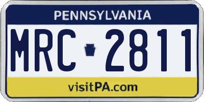 PA license plate MRC2811