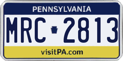 PA license plate MRC2813