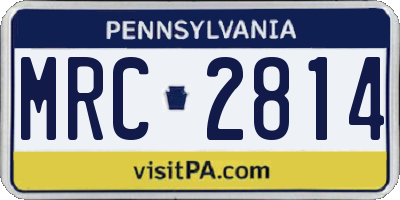 PA license plate MRC2814